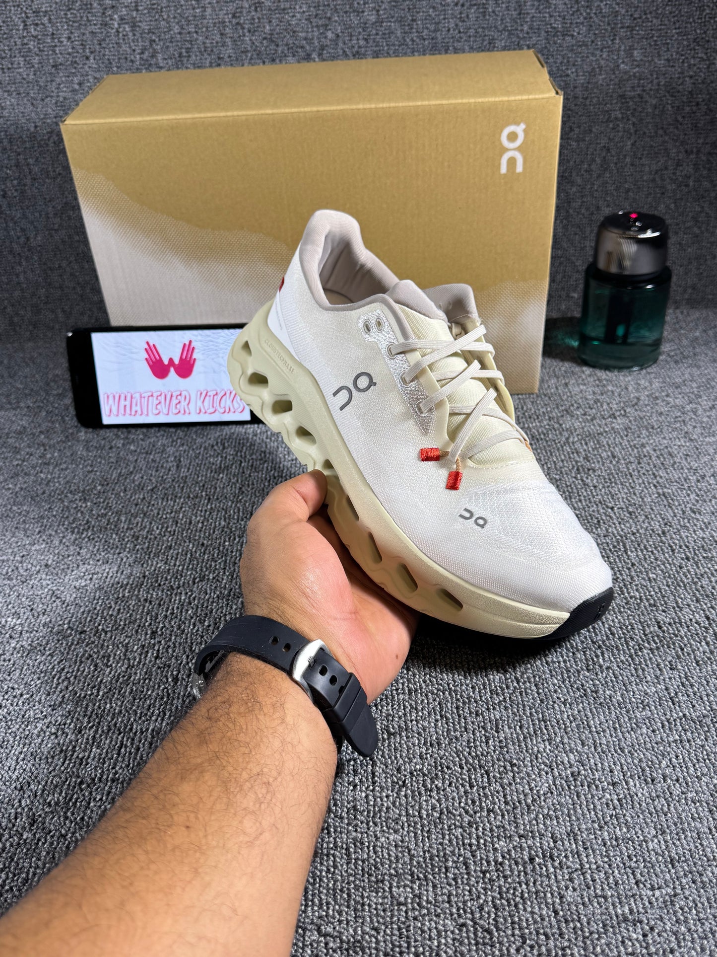 On Cloud tilt sneaker in the Sand/Cream colorway