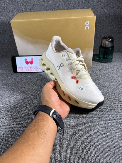 On Cloud tilt sneaker in the Sand/Cream colorway