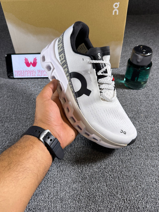 On Cloud monster 2 running shoes in the White/Frost