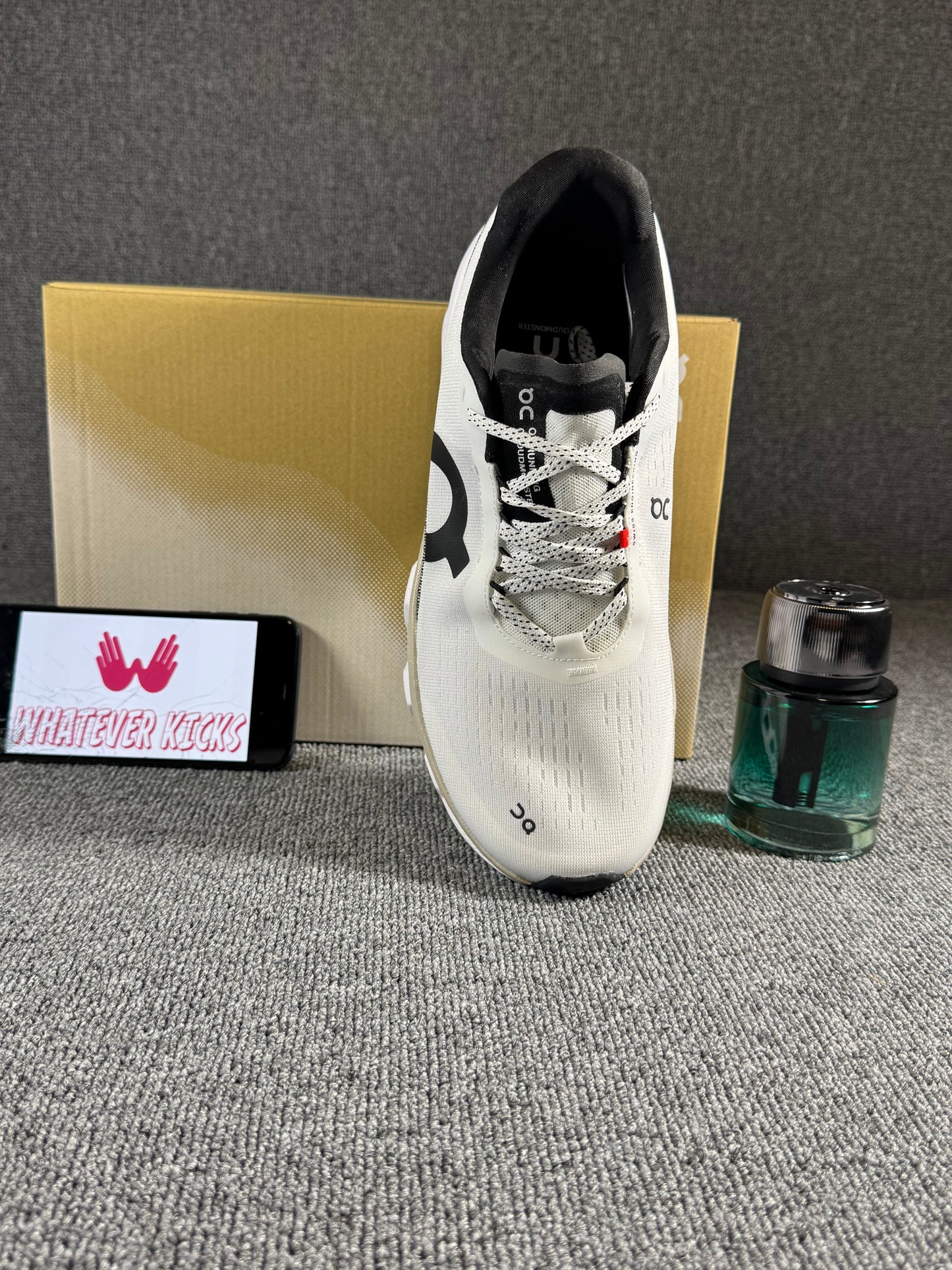 On Cloud monster 2 running shoes in the White/Frost