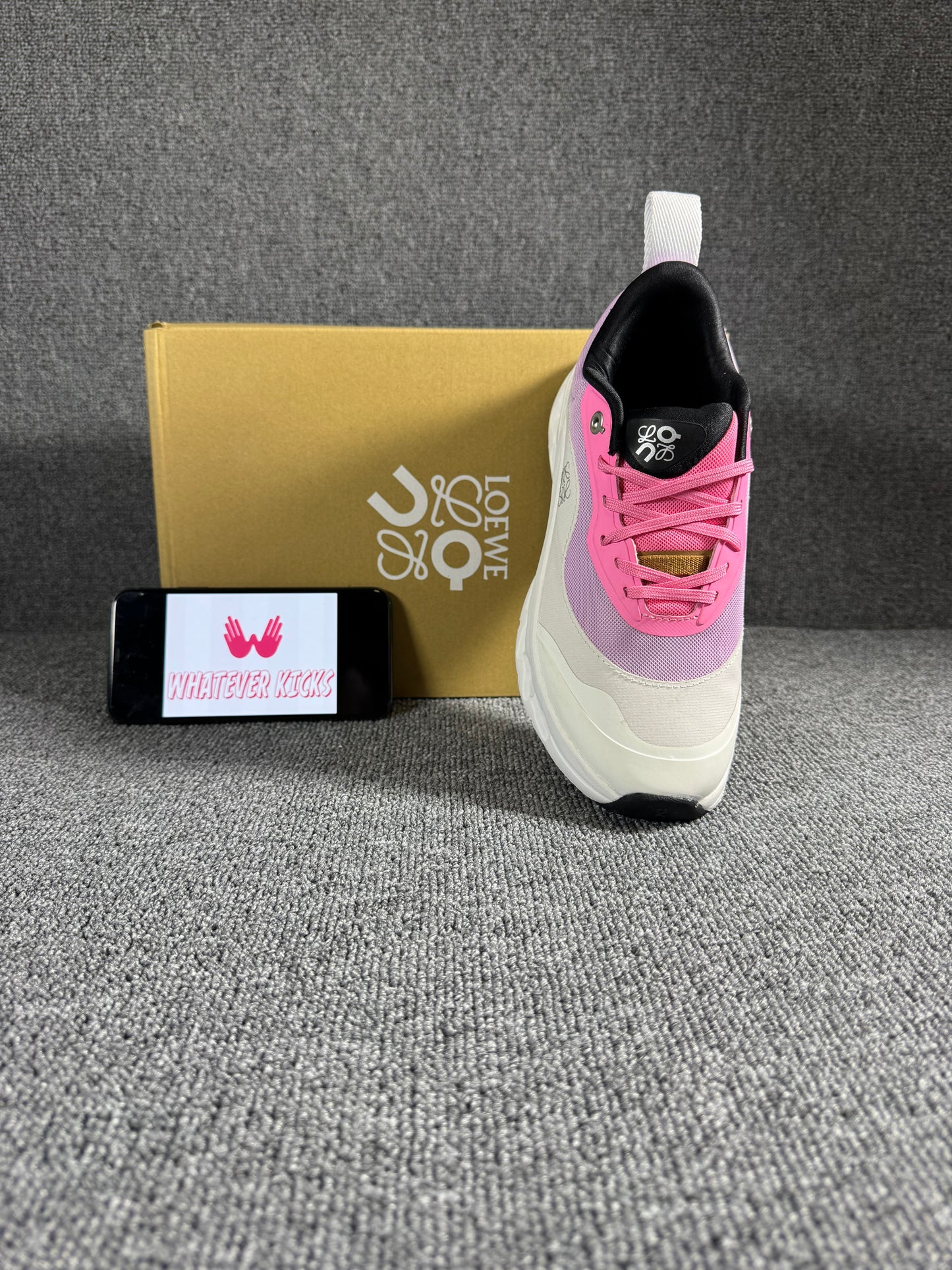 On Running x Loewe Cloudtilt 2.0 Pink and white colorway