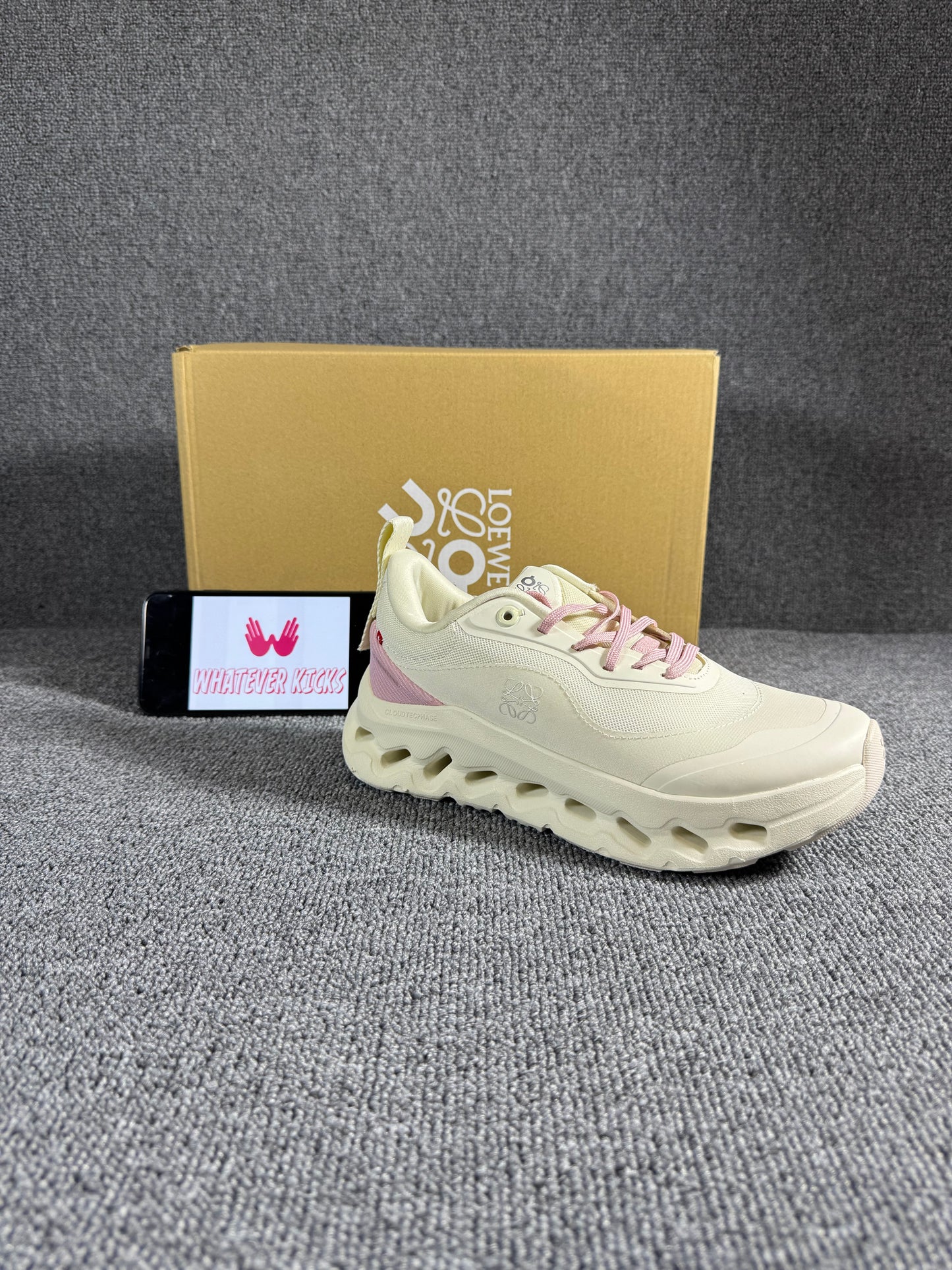 On Running x Loewe Cloudtilt 2.0 Pink and white colorway