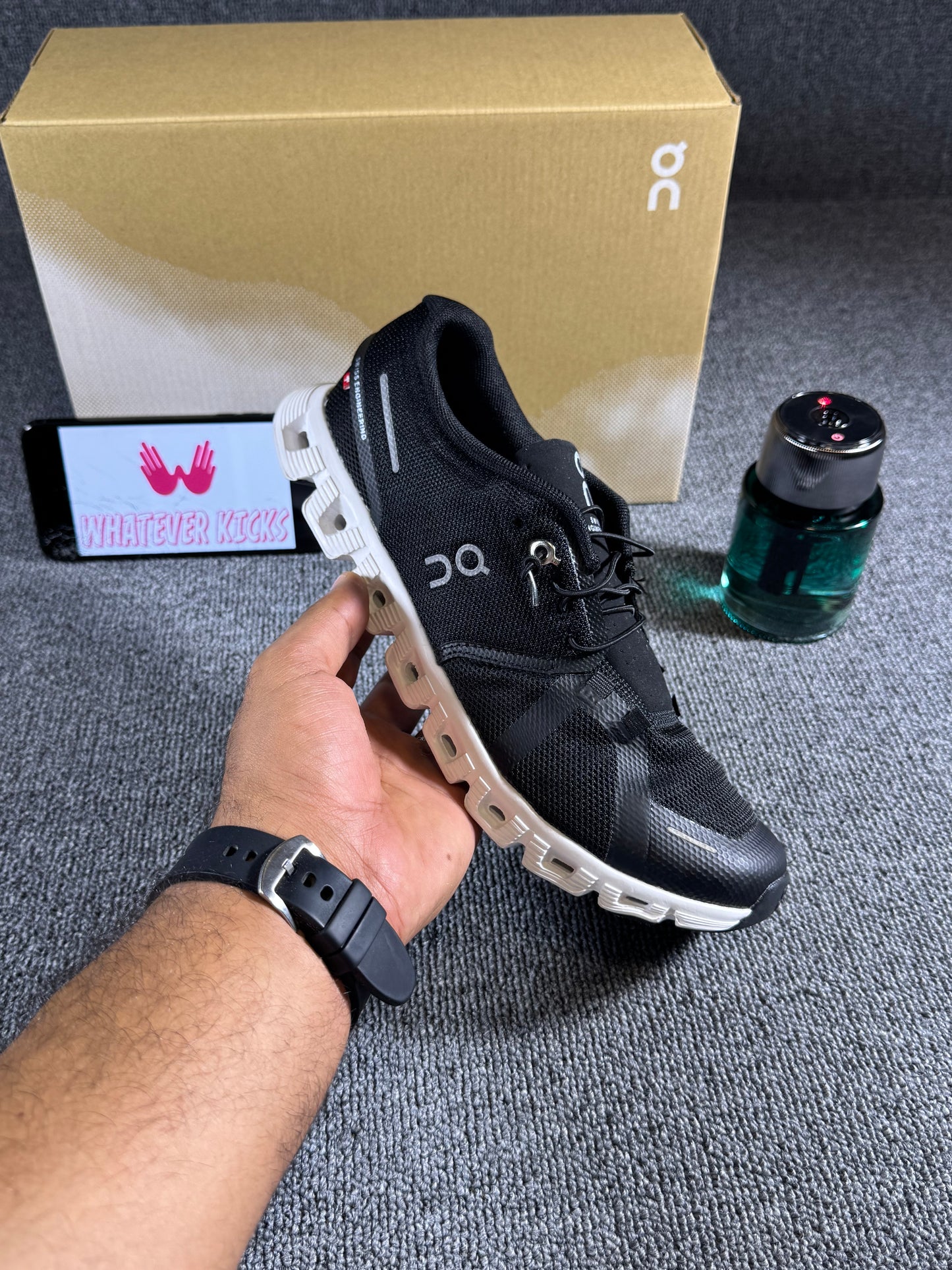 On Cloud 5 sneaker in the black and white