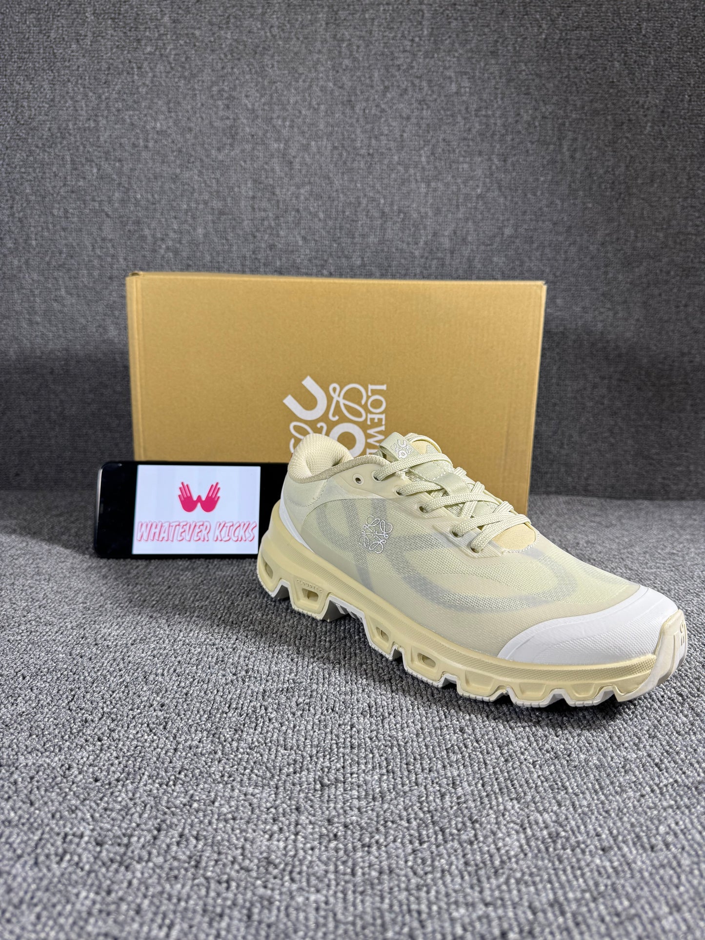 Loewe x On Cloud venture 2.0 sneaker in the "Eggshell"