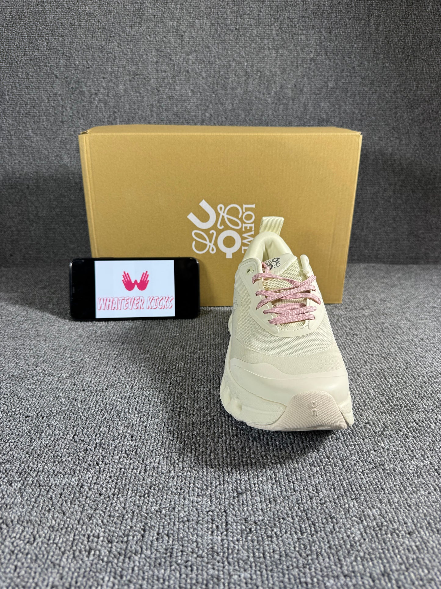 On Running x Loewe Cloudtilt 2.0 Pink and white colorway