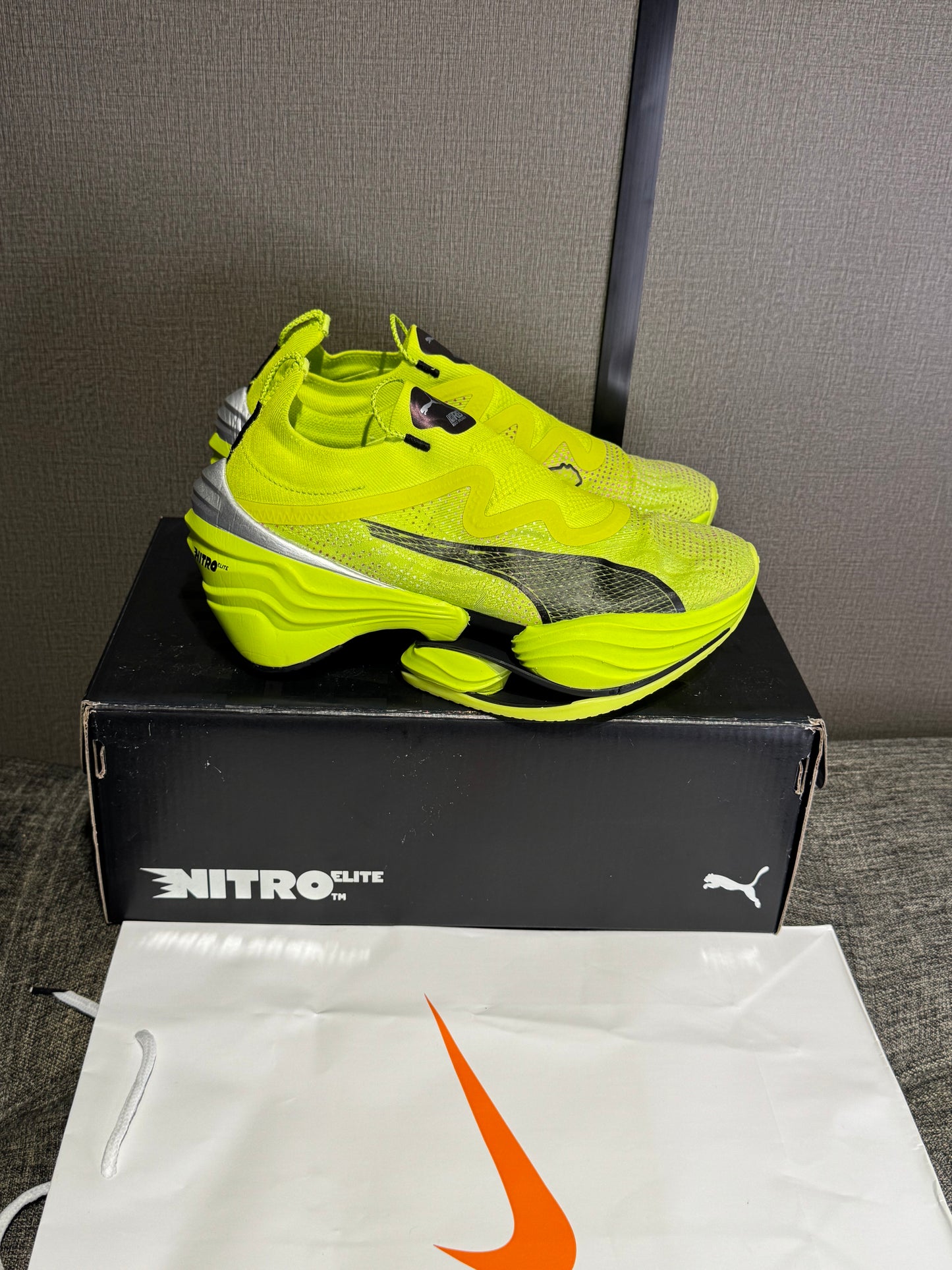 Puma Fast-RB Nitro Elite running shoes in the 'Lime Pow'
