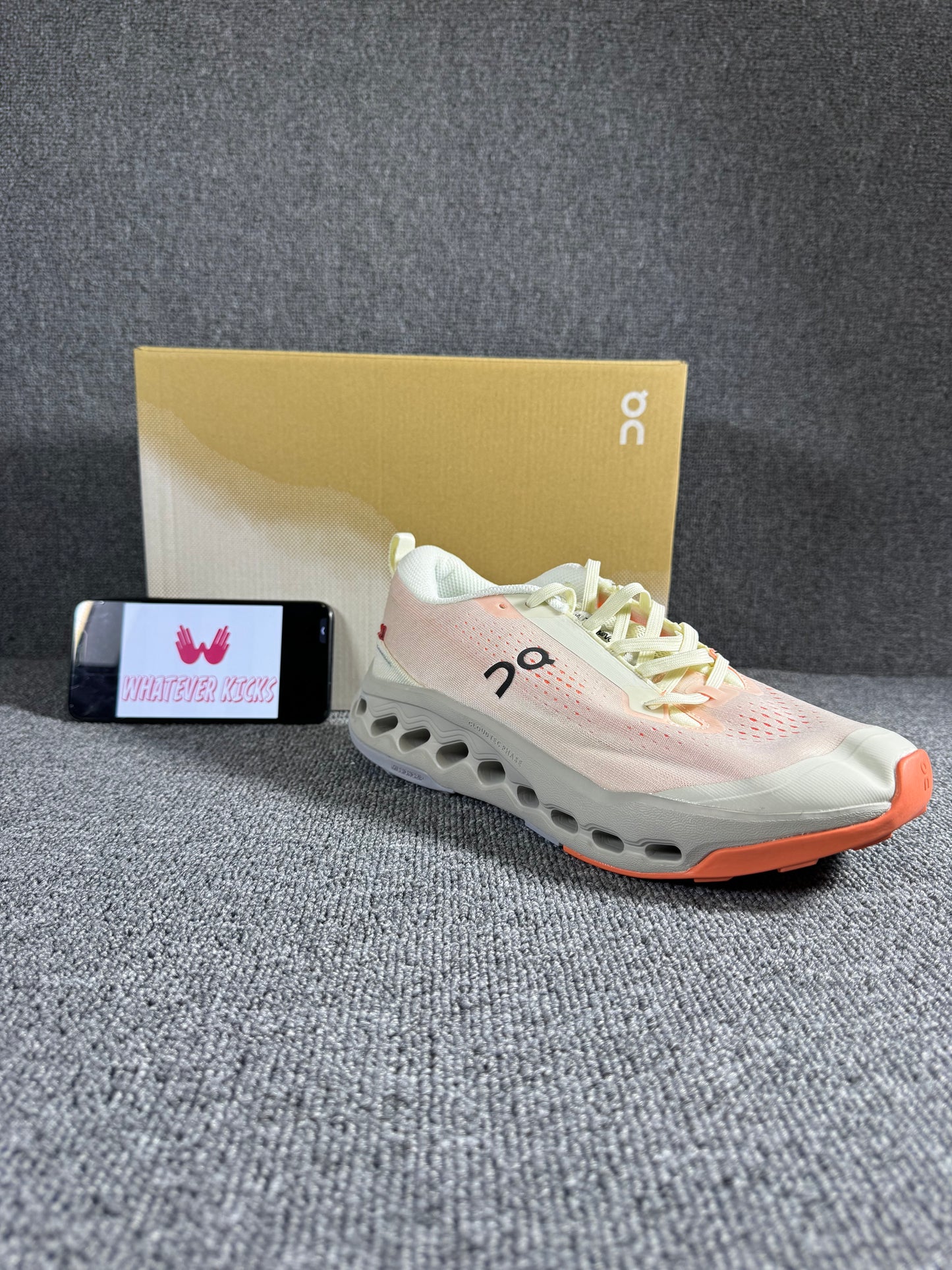 On Cloud surfer Trail 2 running shoe  Ivory/Salmon