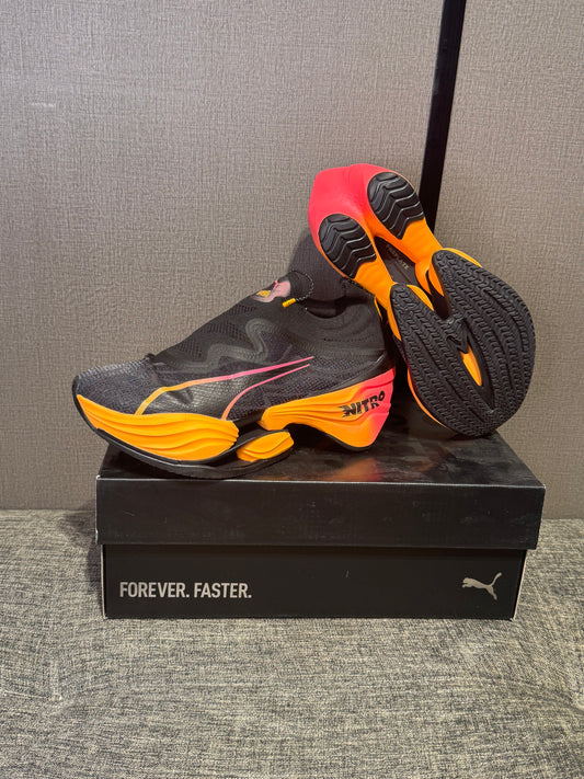 Puma Fast-RB Nitro Elite running shoes in the Black Sun Stream