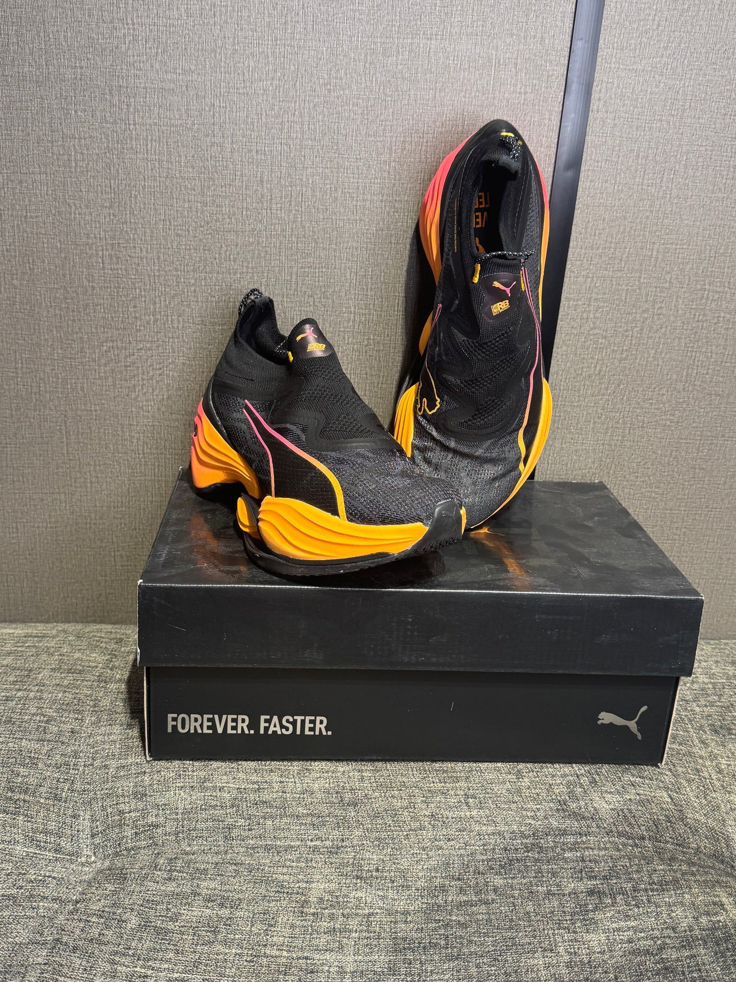 Puma Fast-RB Nitro Elite running shoes in the Black Sun Stream