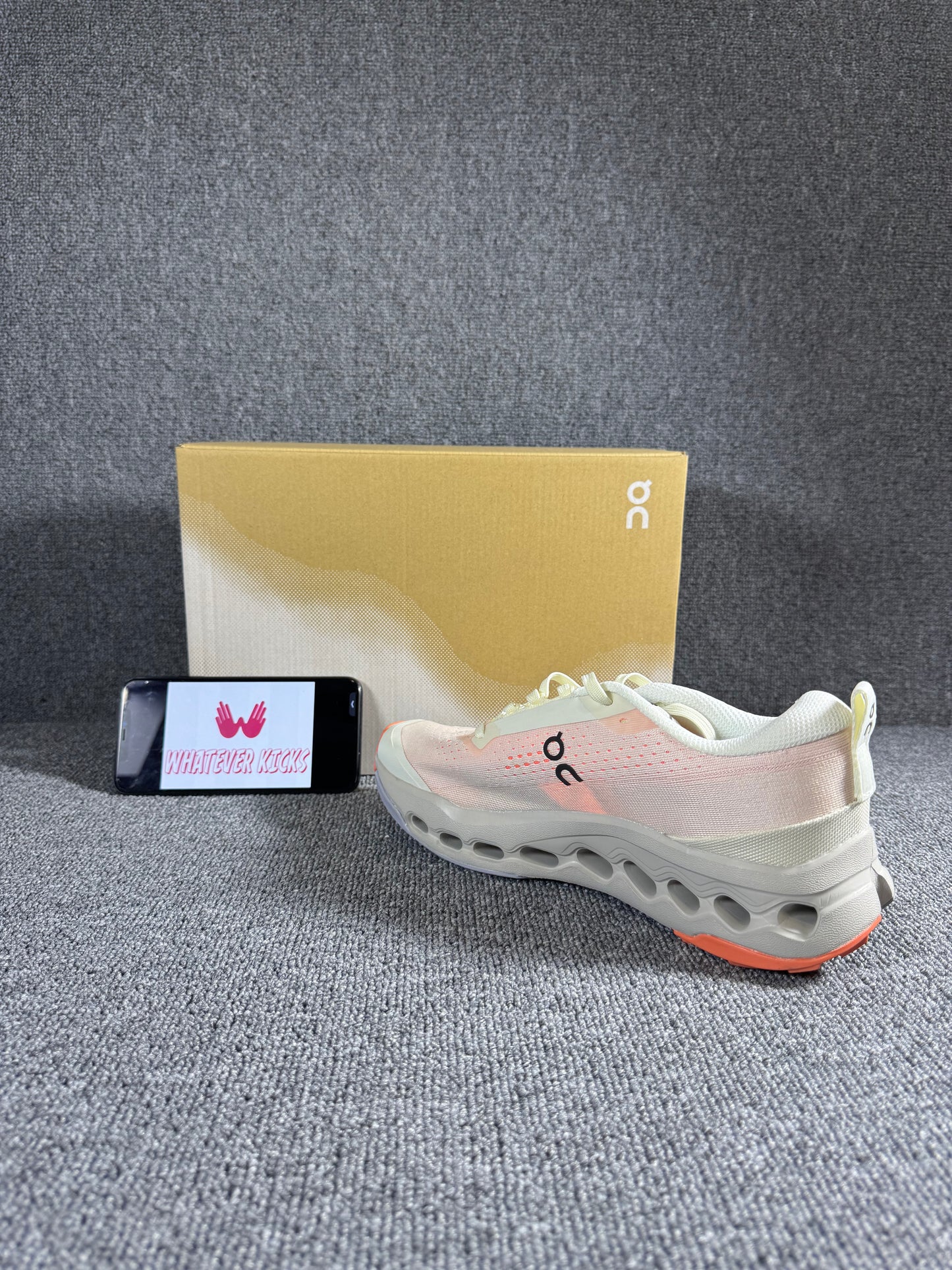 On Cloud surfer Trail 2 running shoe  Ivory/Salmon