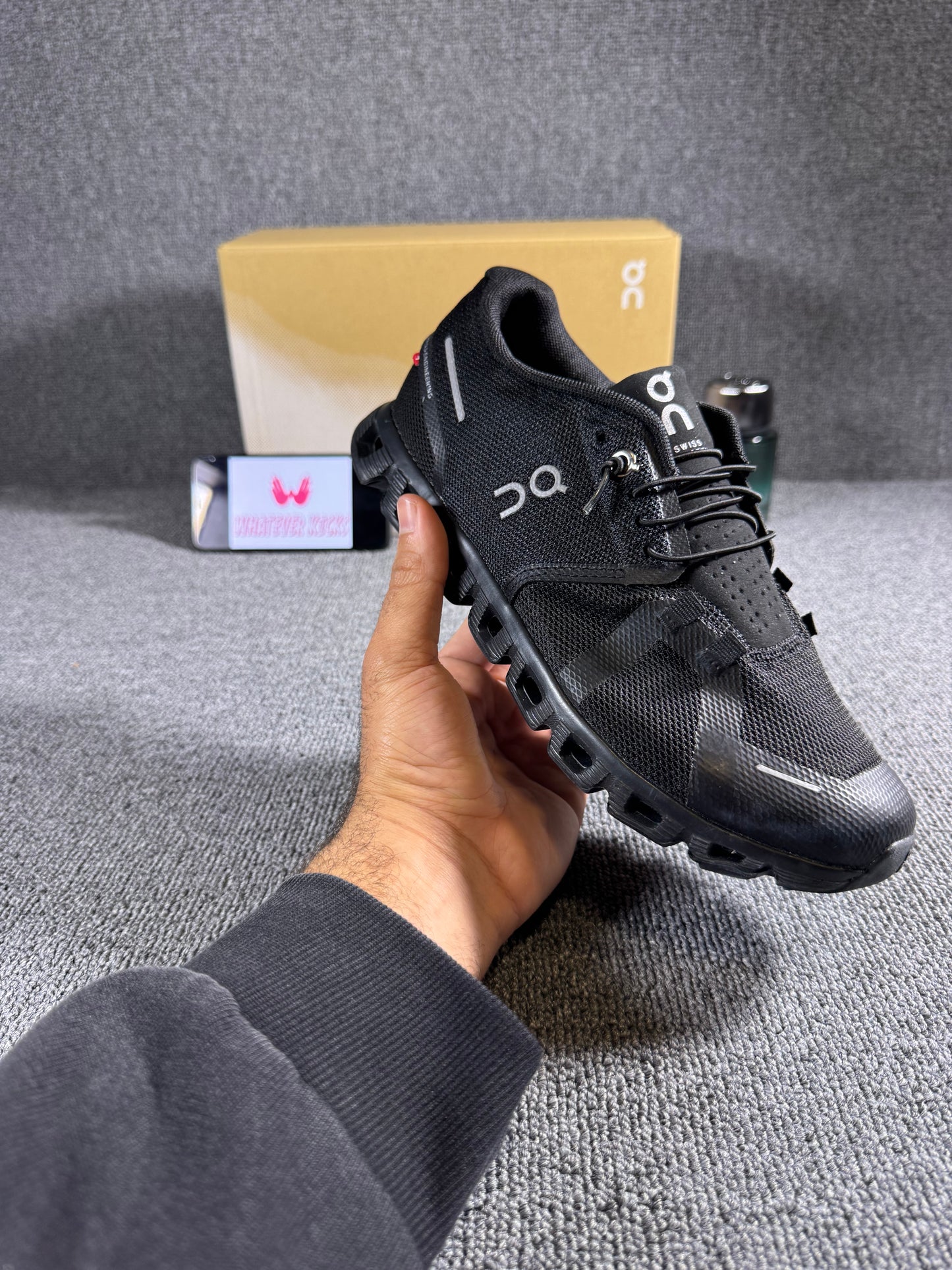On Cloud 5 sneaker in an all-black