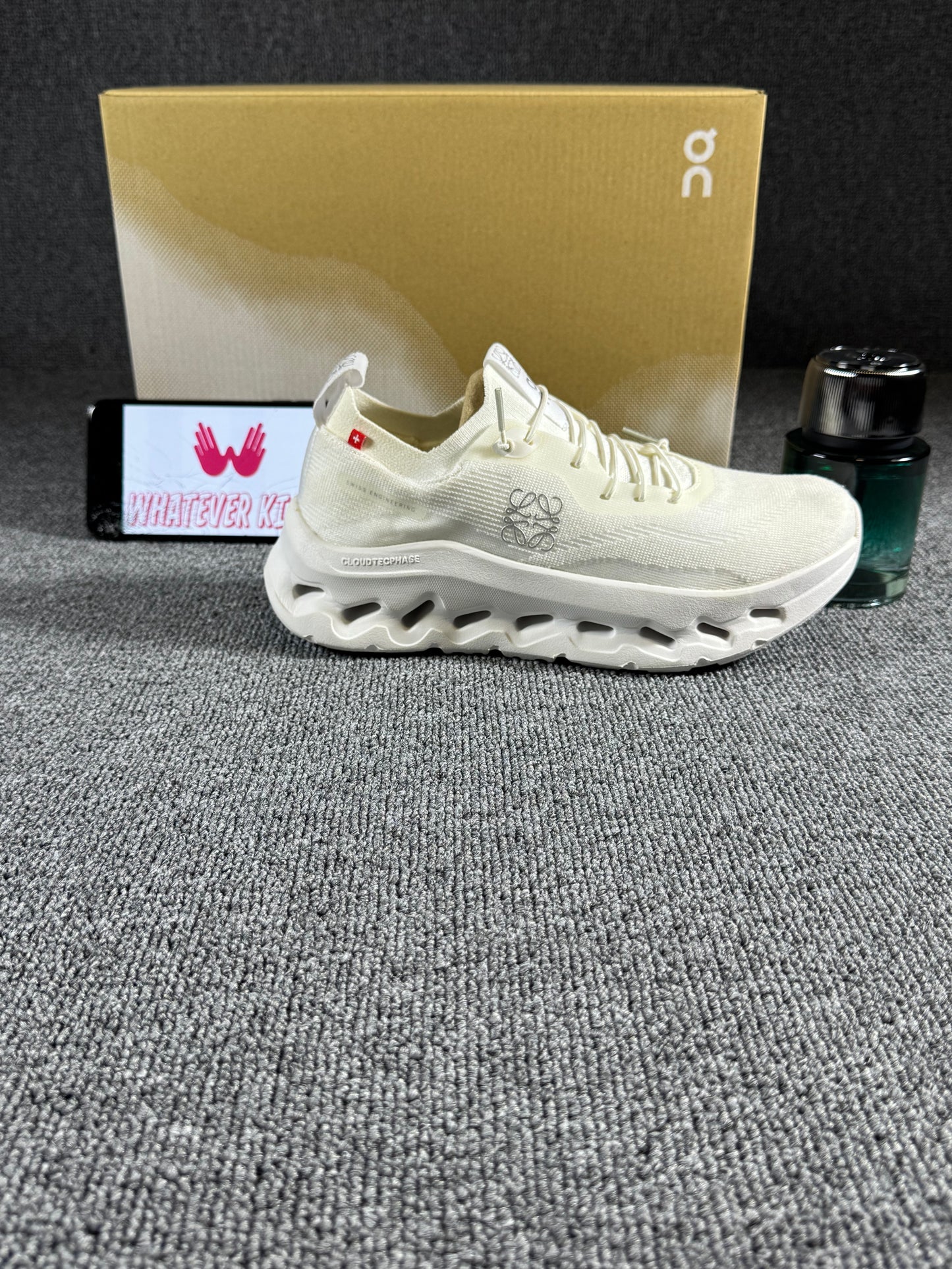 LOEWE x On Cloud tilt running sneaker in a sand/cream colorway