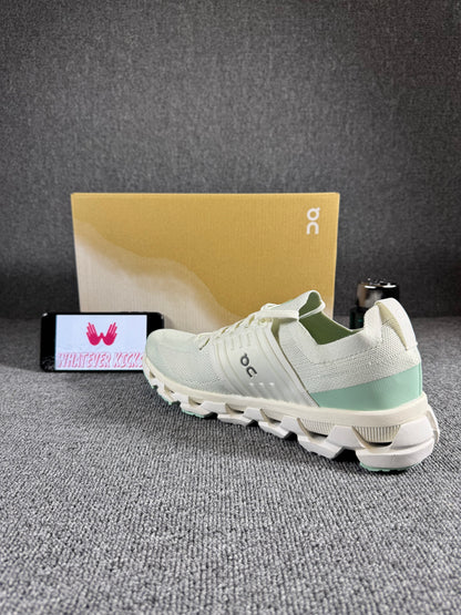 On Cloudswift 3 running shoes in the "Ivory/Creek"