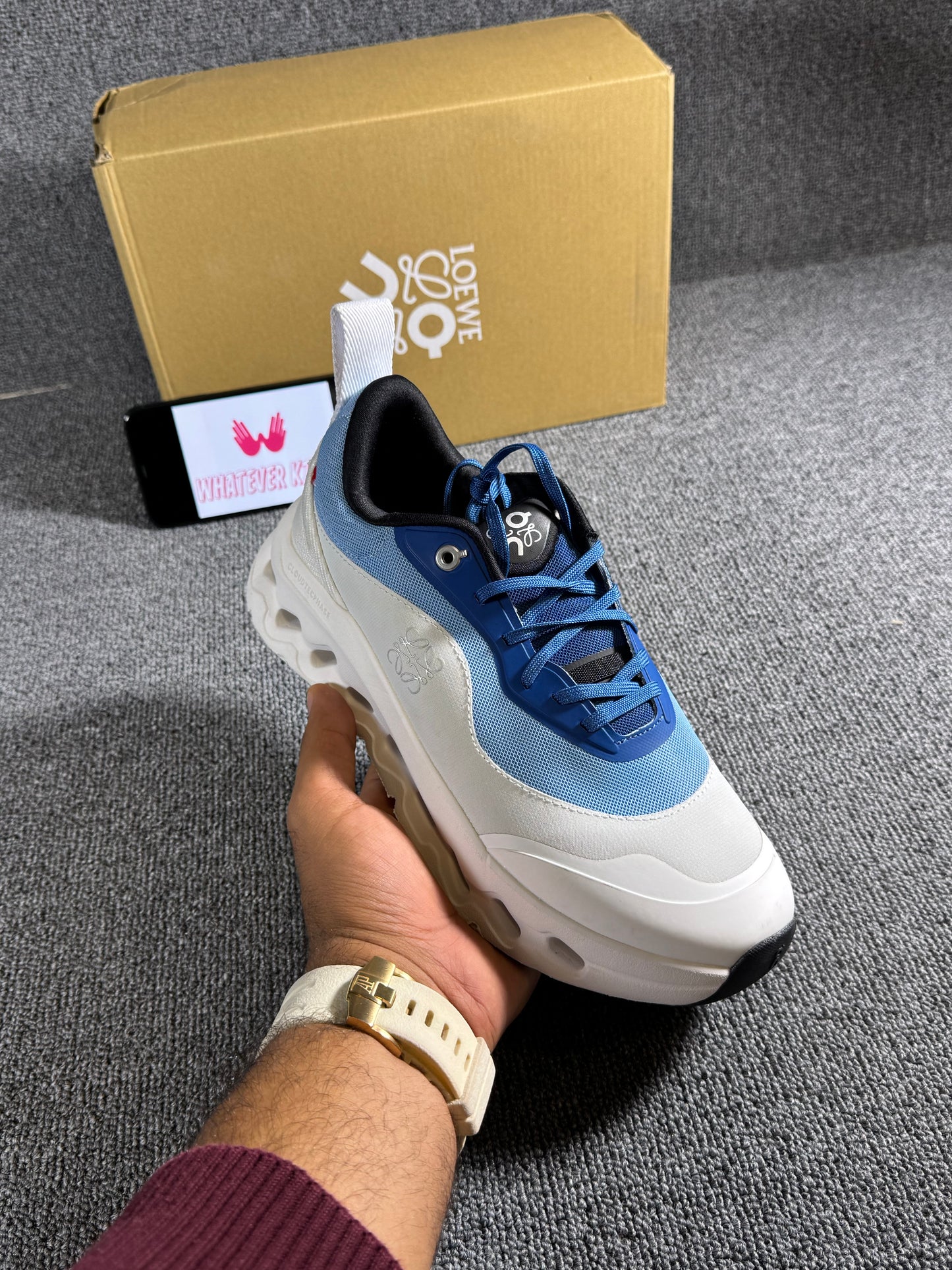 On Running x Loewe Cloudtilt 2.0 Blue and white colorway
