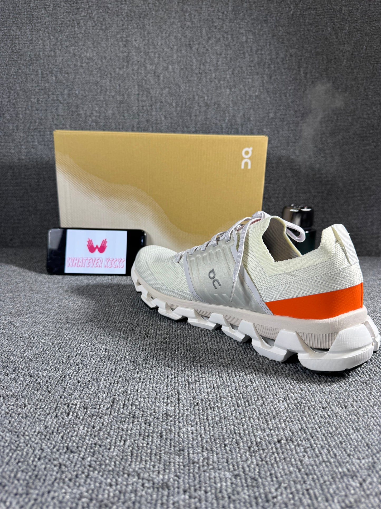 On Cloudswift 3 men's running shoes in the Ivory/Flame