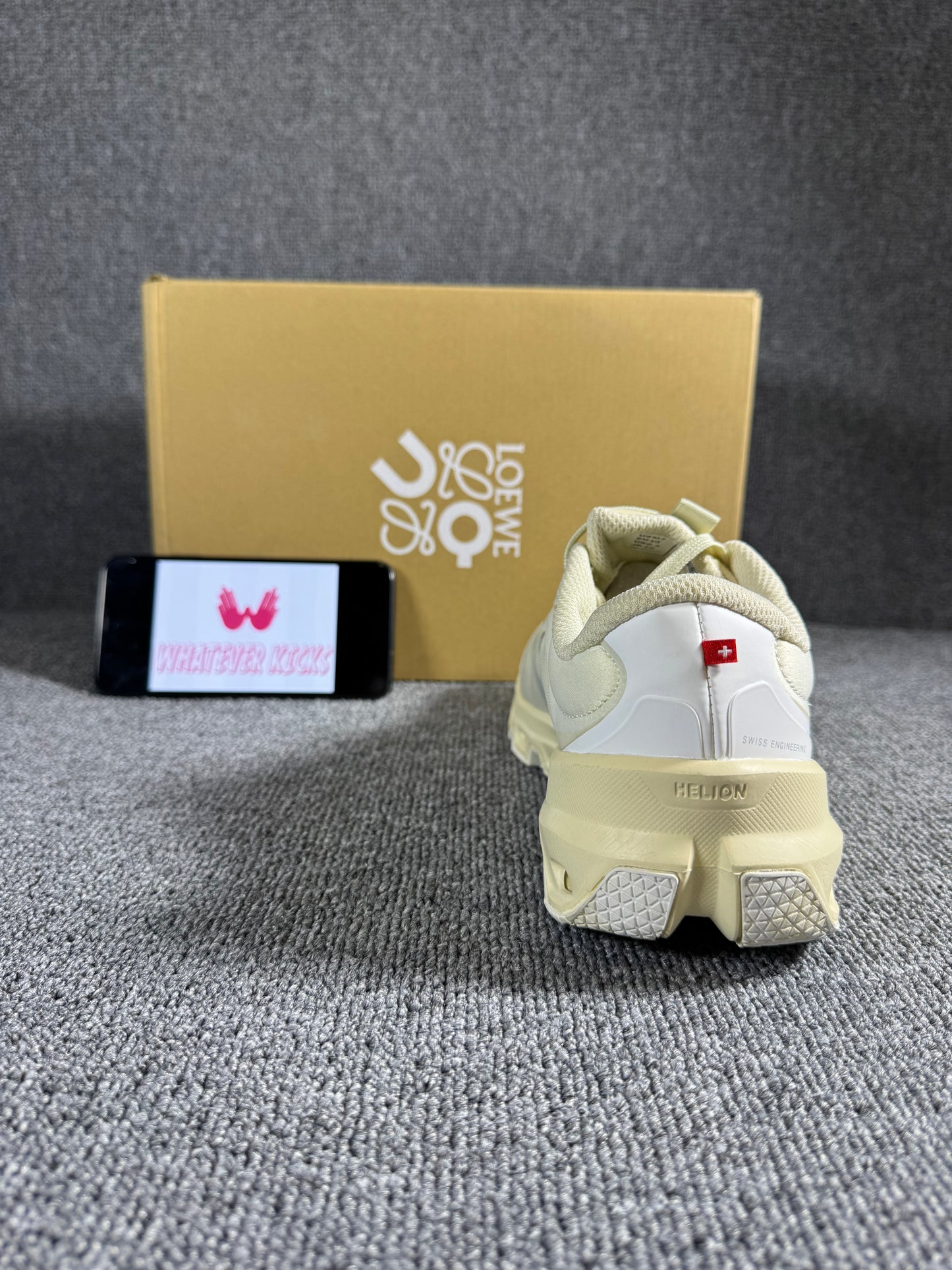 Loewe x On Cloud venture 2.0 sneaker in the "Eggshell"