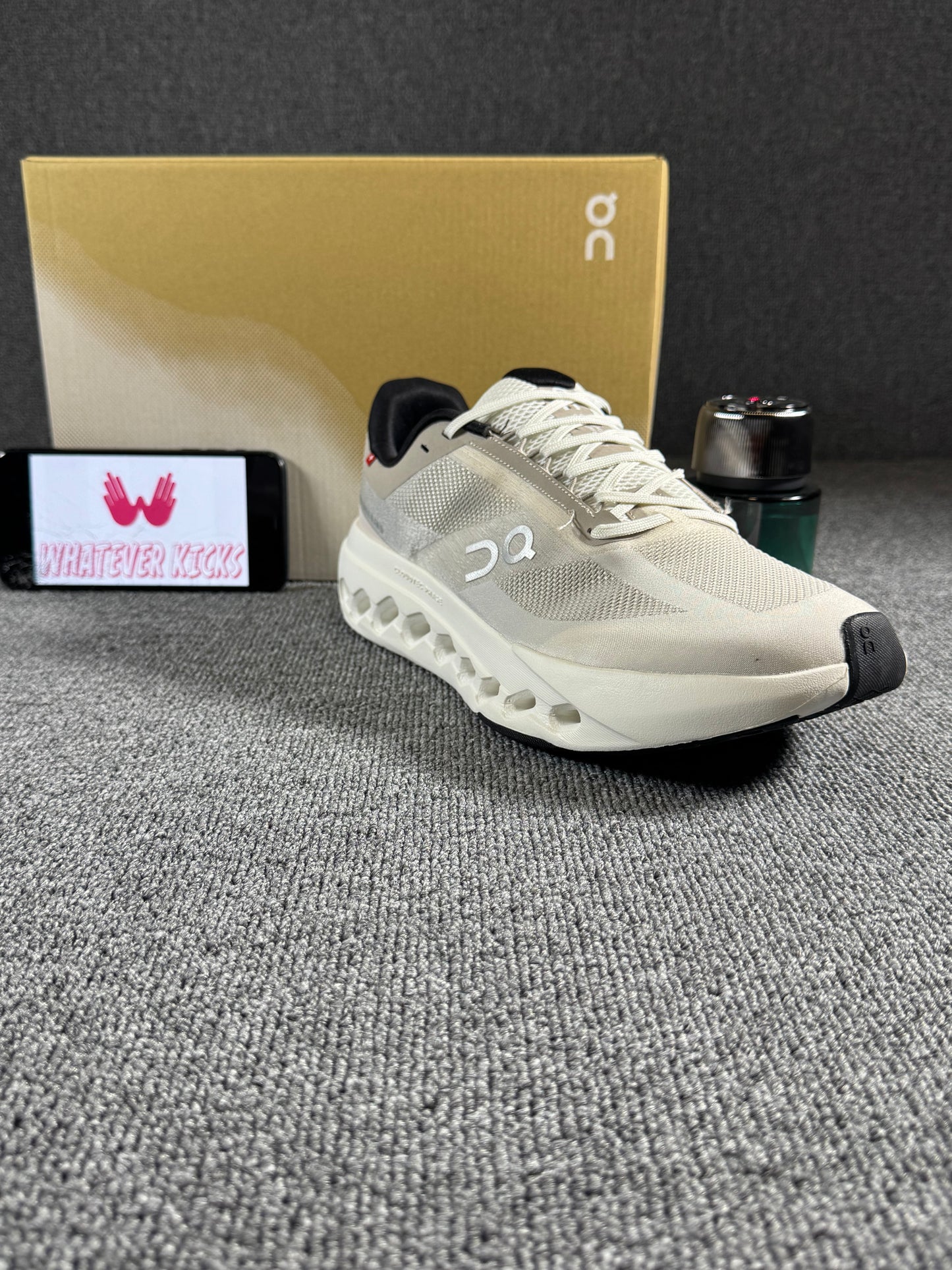 On Cloudsurfer Next running shoes in the Fog/Ivory